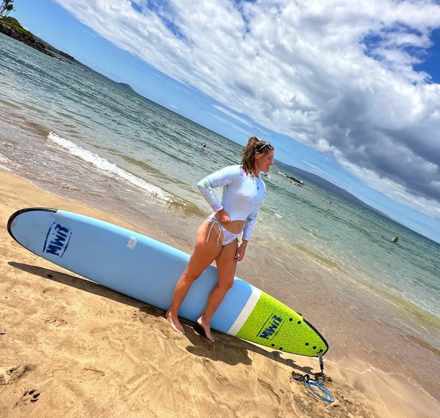 High Tide Hibiscus recycled long-sleeve crop