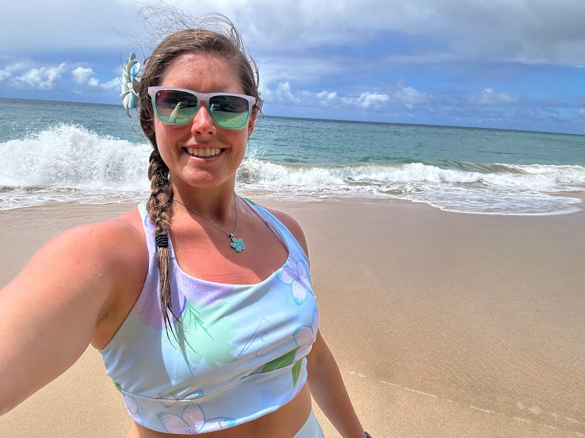 Hawaii Florals Long Line Sports Bra