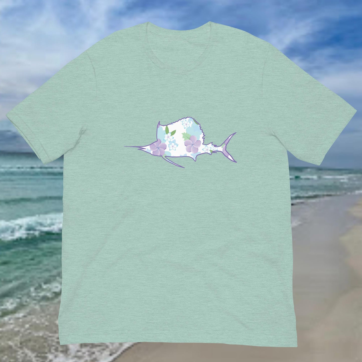 White and Purple Hibiscus Sails T-Shirt