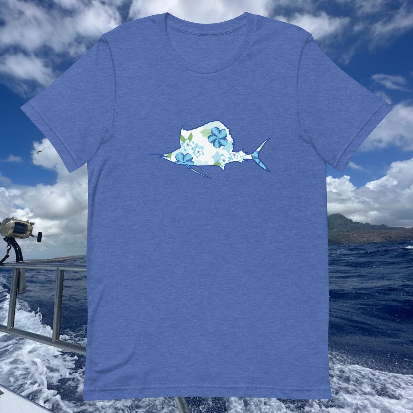 Hibiscus Breeze White Sailfish T-Shirt