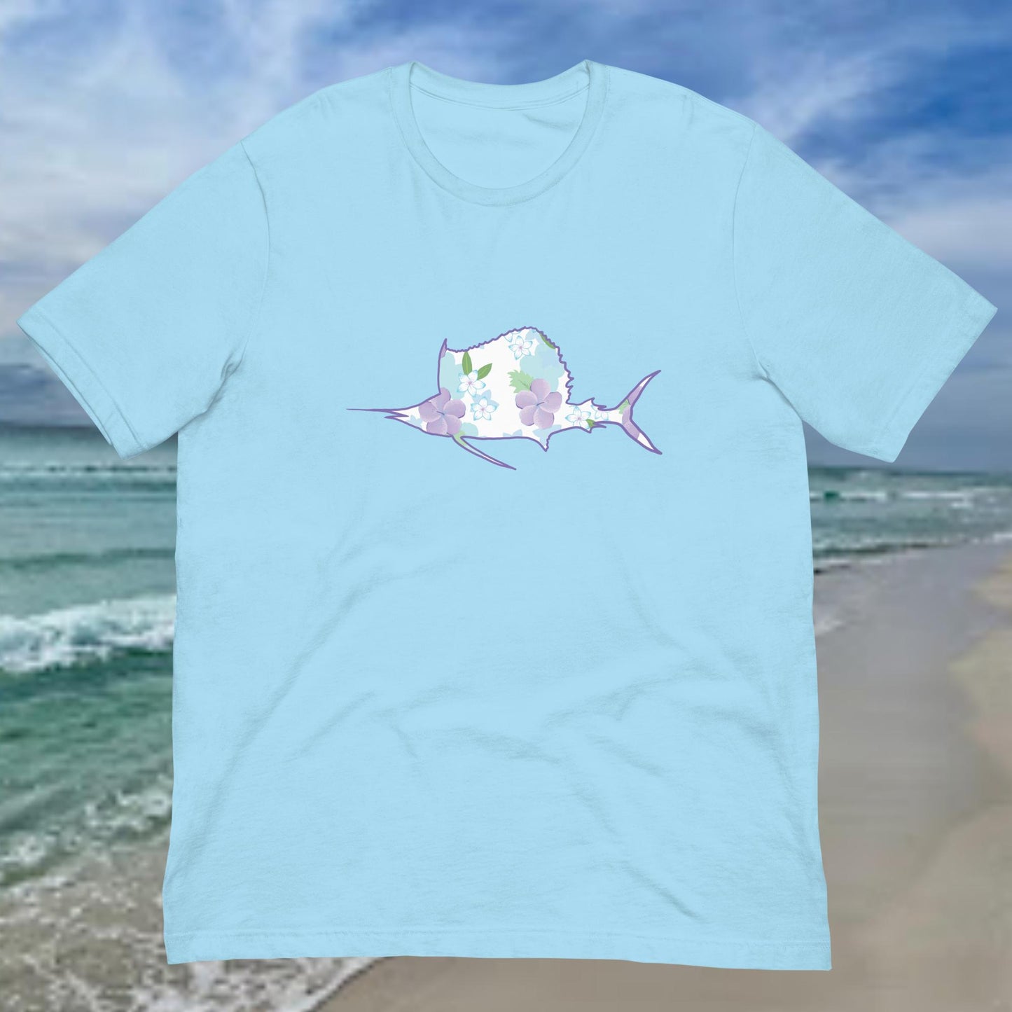 White and Purple Hibiscus Sails T-Shirt