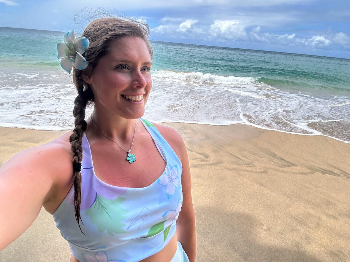 Hawaii Florals Long Line Sports Bra