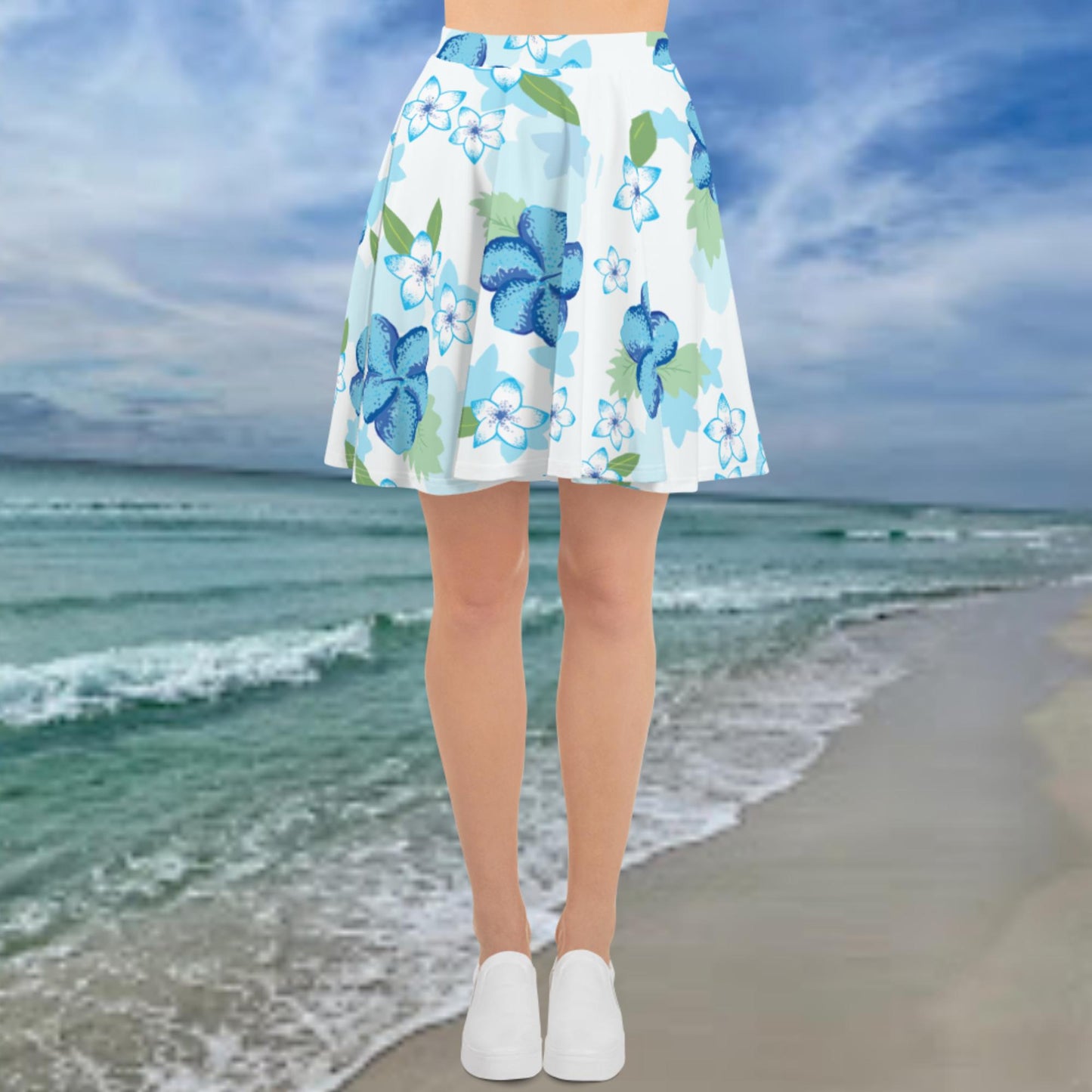 Hibiscus Breeze Blue Skirt